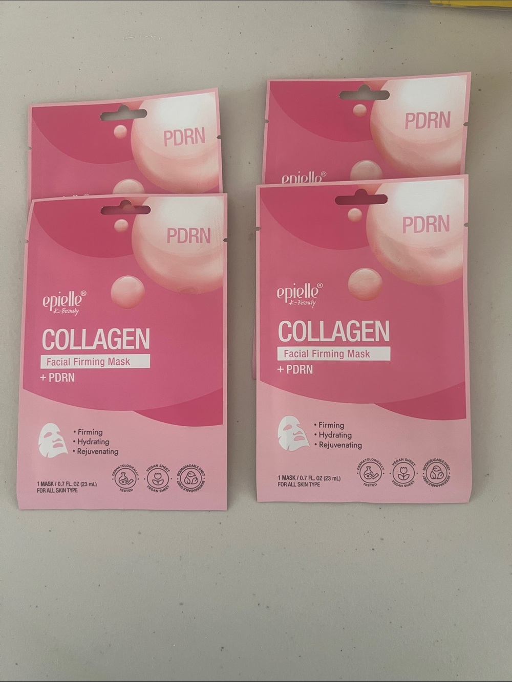 Pack of 4.  epielle Collagen Facial Firming Mask in Pink